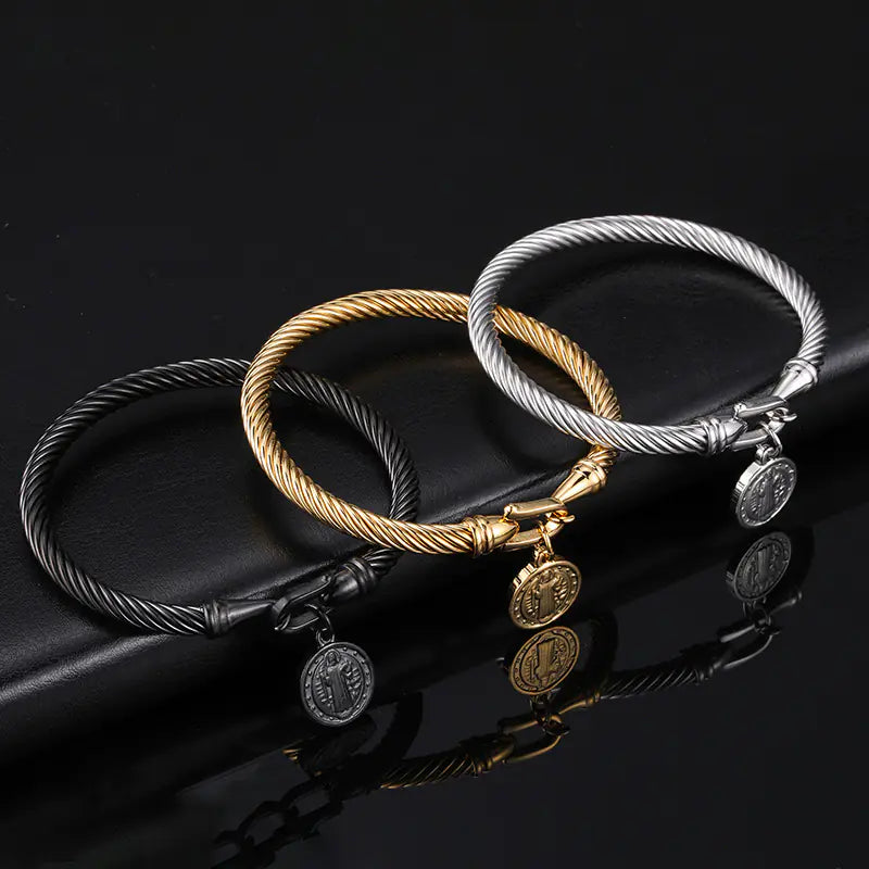 Stainless Steel Religious Bangle Jewelry Ornament